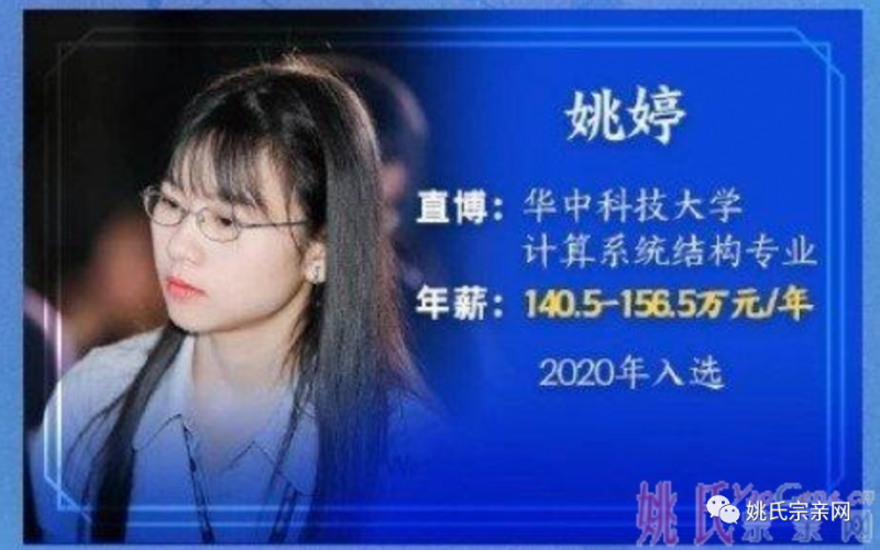益阳姚婷入选华为天才少年计划,刚毕业年薪156万 --姚氏宗亲网